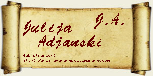 Julija Ađanski vizit kartica